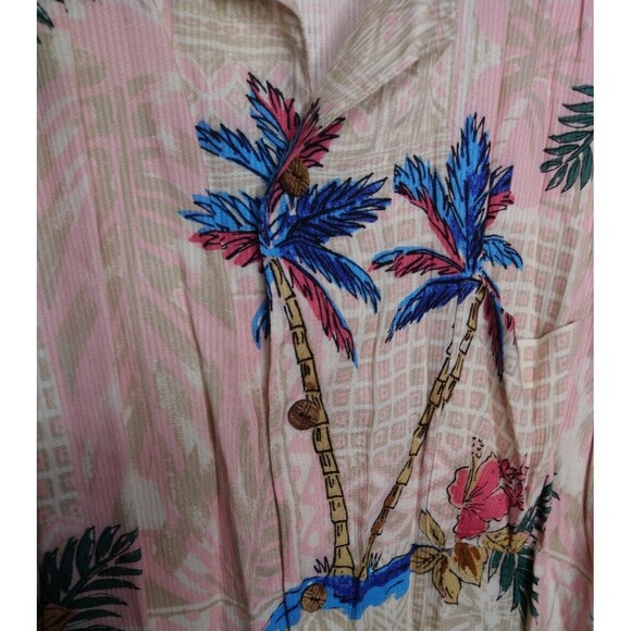 Caribbean Hawaiian Aloha Shirt Size 3XB Pink Palm Trees - Picture 2 of 5